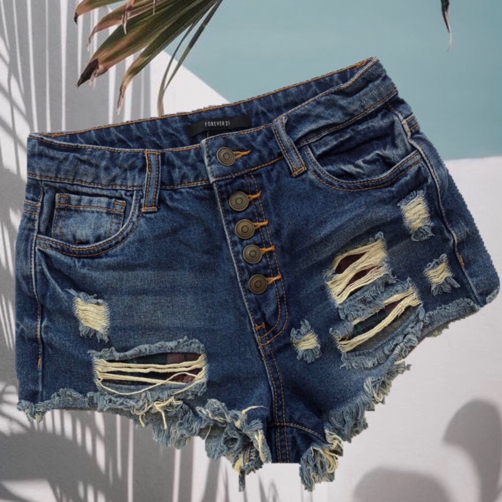 Forever 21 High Waist Denim Short